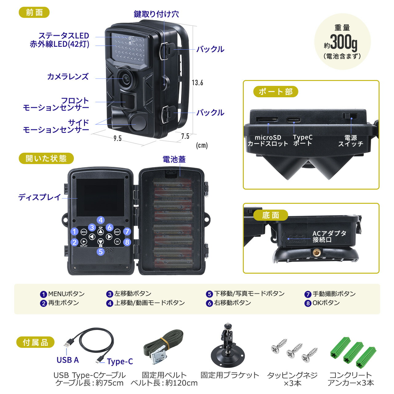 楽天市場】防犯カメラ 屋外 トレイルカメラ 小型 屋内 室内 フルHD