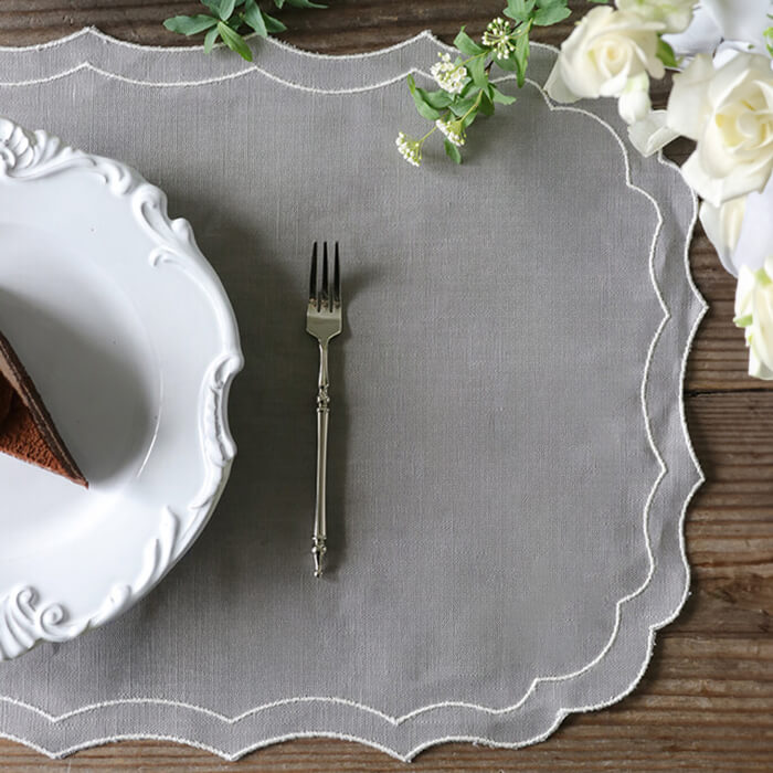 楽天市場】Borgo delle tovaglie プレースマット グレー レクト