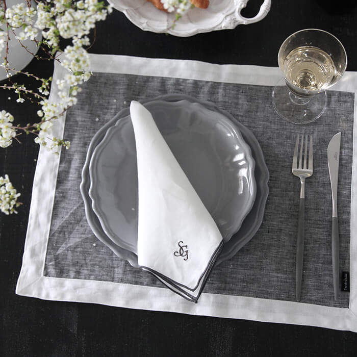 楽天市場】プレースマット フレンチリネン メランジュ x ホワイト