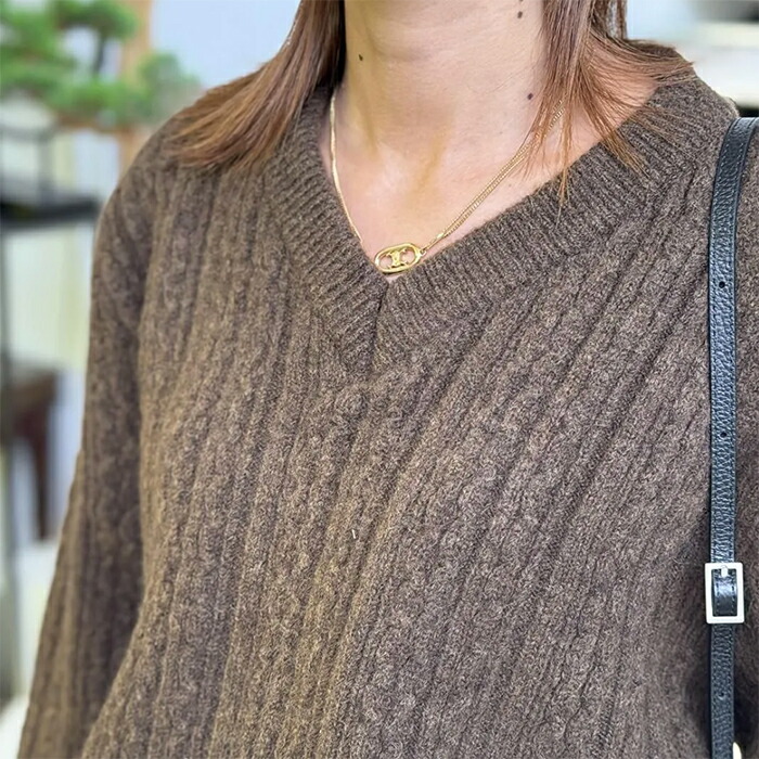 楽天市場】エムエム6 メゾンマルジェラ Vネック ケーブルニット MM6