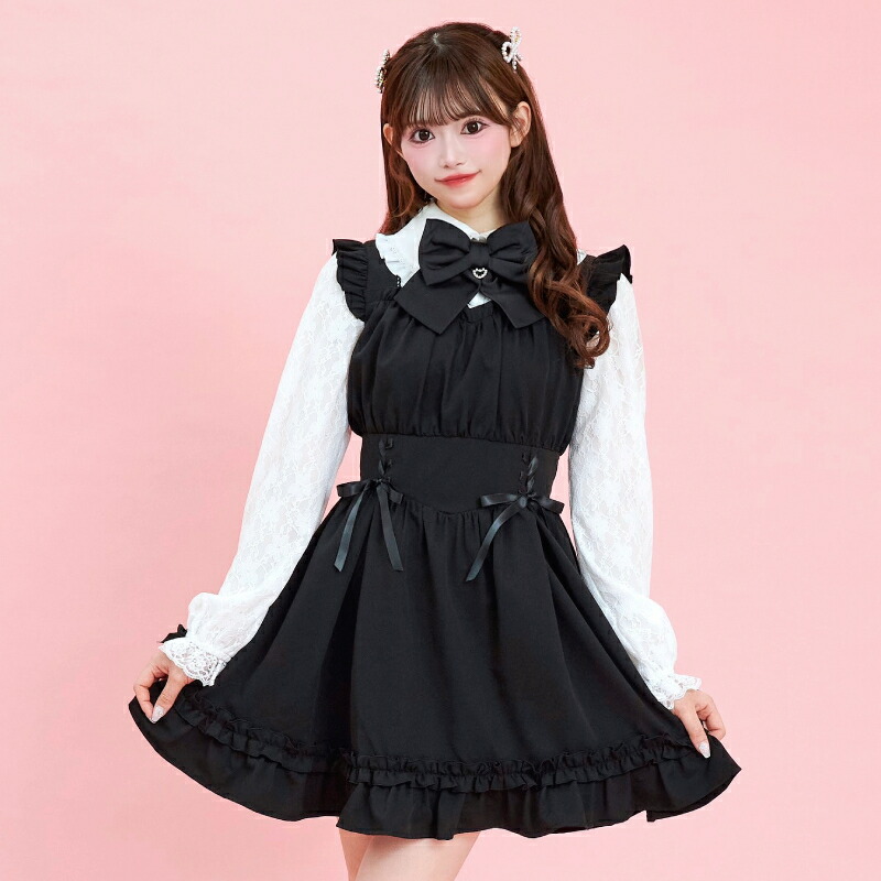 楽天市場】☆レース袖ウエストレースアップワンピース8/20 10:00