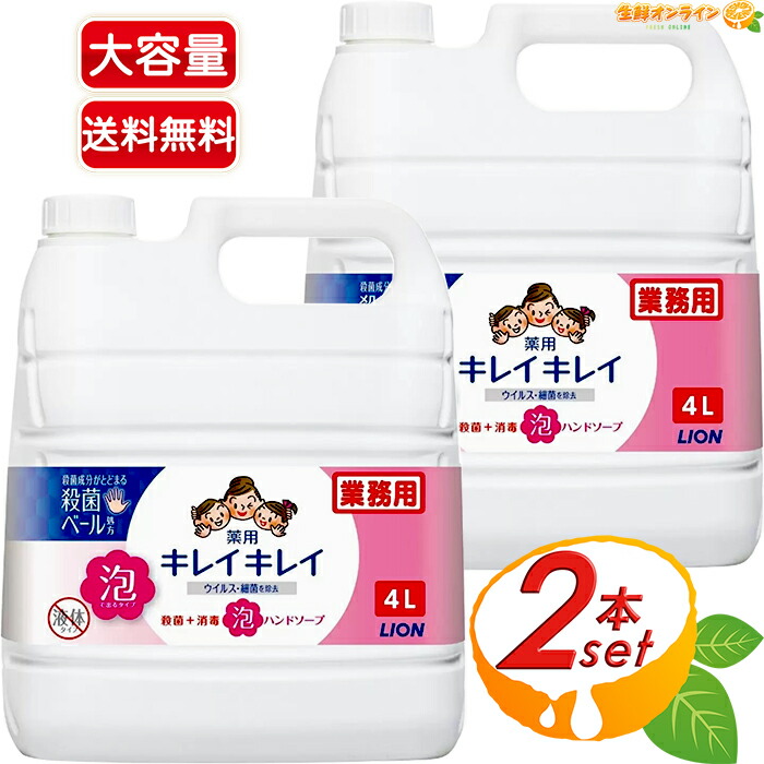 楽天市場】≪4L×2本セット≫【LION】ライオン キレイキレイ 薬用泡