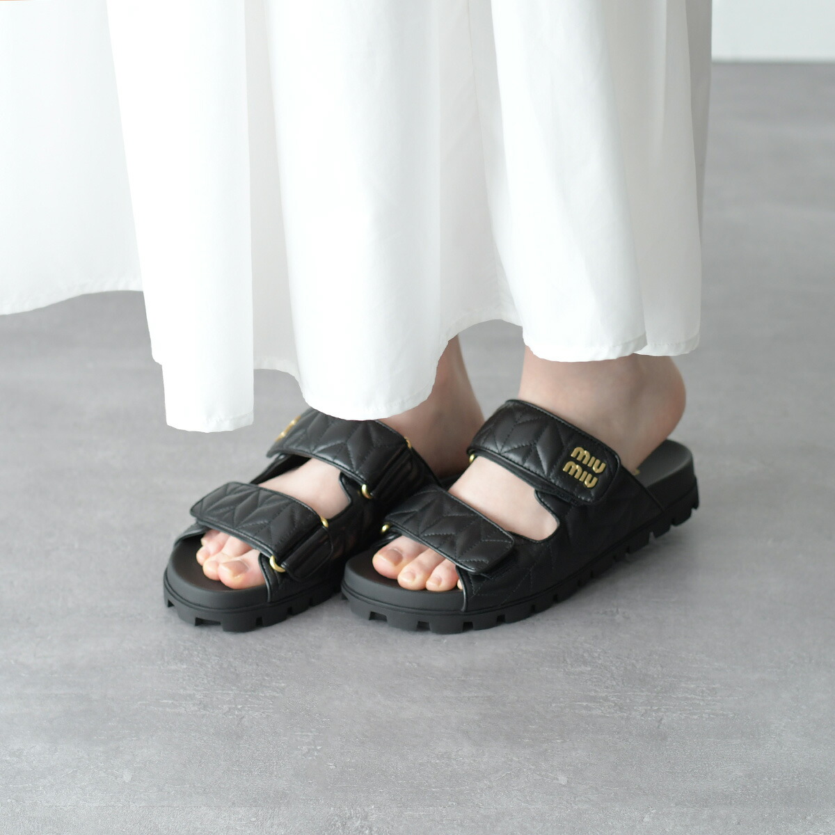 楽天市場】【3/1限定10％オフ＆P10倍】MIU MIU ミュウミュウ サンダル