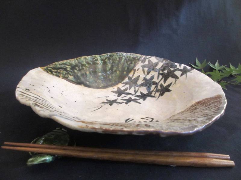 楽天市場】大鉢 □ 陶芸作家・佐藤和次 織部 蟹絵 九寸丸鉢 ギフト 和