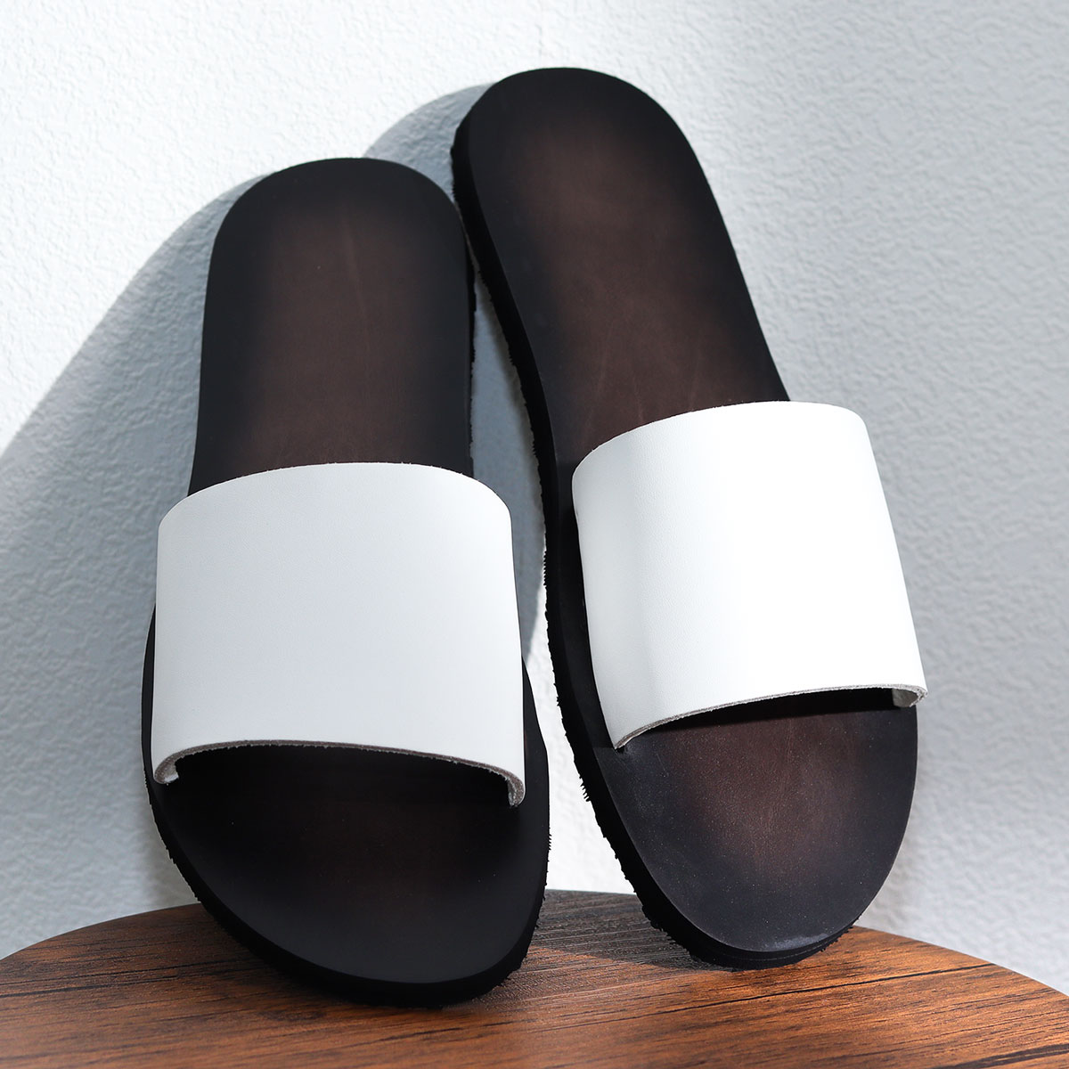 楽天市場】サンダル メンズ おしゃれ 革 レザー スライドサンダル