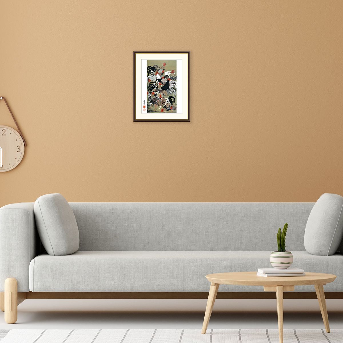 楽天市場】【額絵】 群鶏図 伊藤若冲 F4・F6・F8号サイズ 伊藤若冲 群