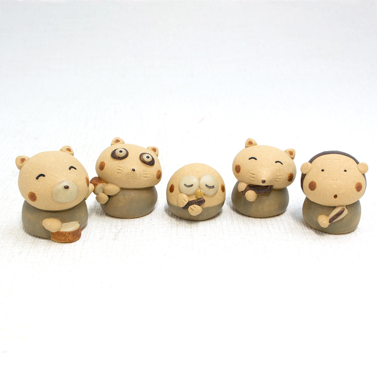 楽天市場】雛陶人形 森の雛セット 羽田桂子作 10人揃い 常滑焼雛 陶器