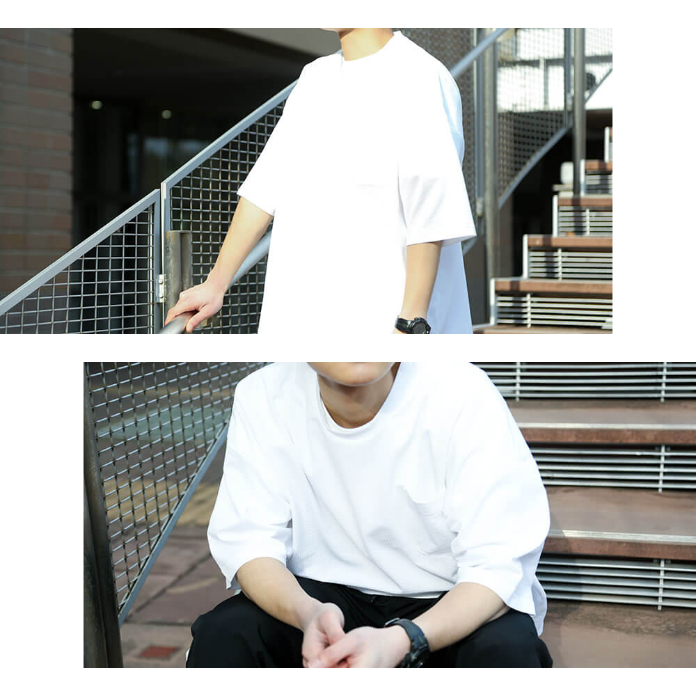 楽天市場】tシャツ メンズ 半袖 tシャツ 無地 シアサッカー 夏 T 五分