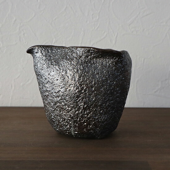 楽天市場】引き出し黒 片口 酒器 A 松岡誠悟 備前焼 長径90×短径70×高