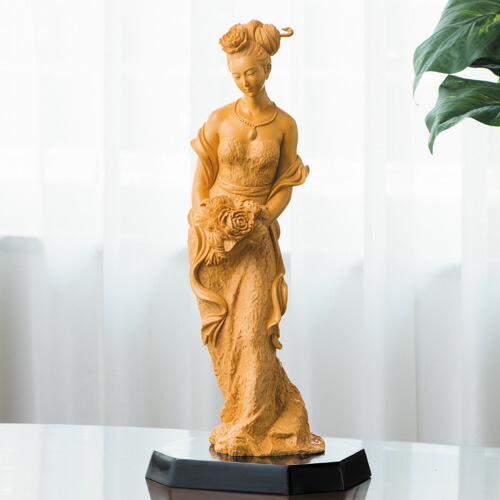 楽天市場】仏像 檜 一木彫り『 楊貴妃 』 女性像 葉小鵬 彫刻 台座付き