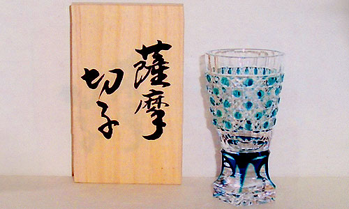 希少❗️薩摩切子 阪本光男 作 ぐい呑 切子グラス 希少❗️薩摩切子 阪本光男 作 ぐい呑 切子グラス