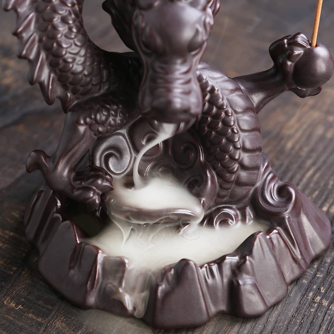 楽天市場】【お香コーン15pcs付】逆流香バーナー 龍 led お香立て 線香