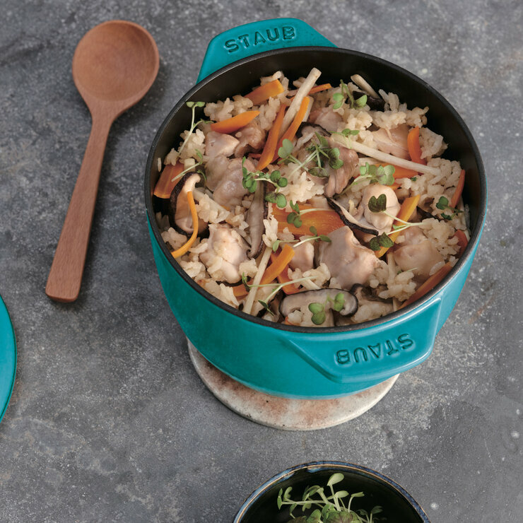 楽天市場】【箱傷み品】ストウブ ラ ココット デ ゴハン ミント M 16cm