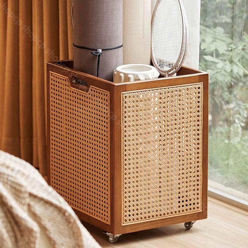 楽天市場】1000円OFFクーポン 籐編み ラタン ランドリー 脱衣カゴ 木製