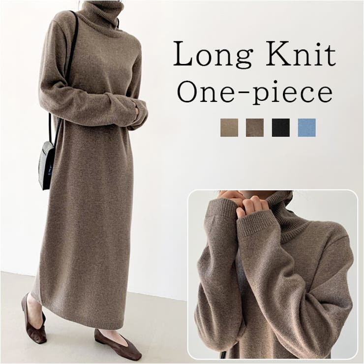 楽天市場】BACKYARD FAMILY ロングワンピース ニット タートルネック