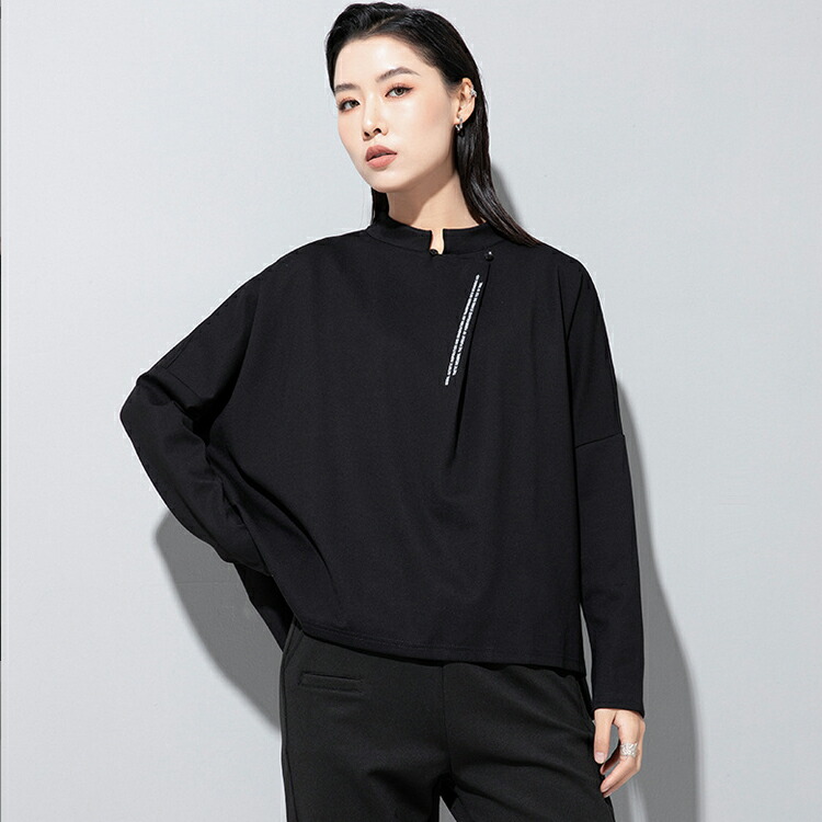 楽天市場】変形デザイン トップス Tシャツ レディース 長袖 スタンド