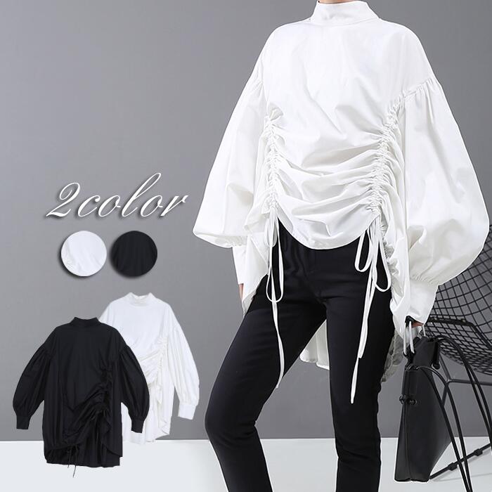 楽天市場】変形デザイン トップス レディース パフスリーブ モード系