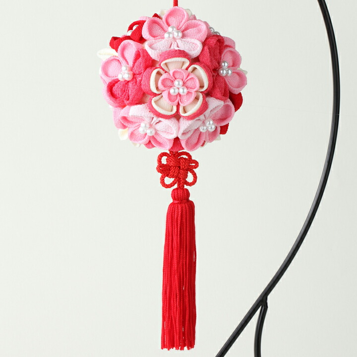 古Aー5 雛飾り 吊りくす玉飾り つまみ細工 古Aー5 雛飾り 吊りくす玉