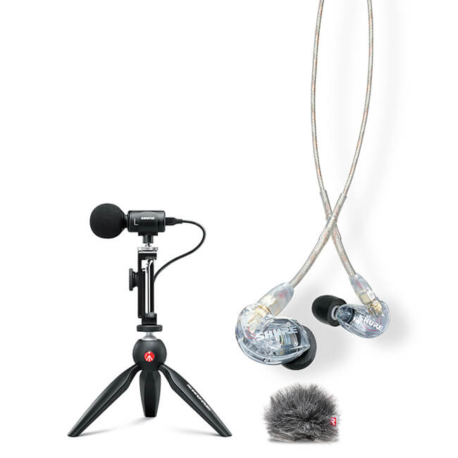 楽天市場】SHURE ステレオコンデンサーマイク MV88+SE215 ポータブル