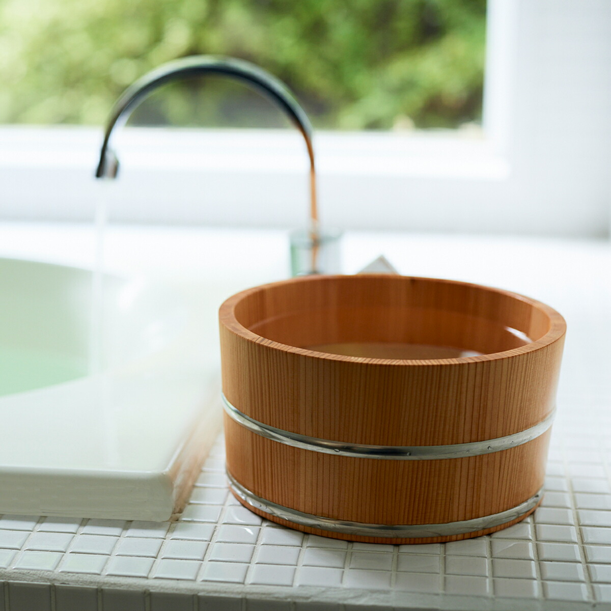 楽天市場】ひのきの 湯桶 森林浴 木製 銅タガ/ステンレスタガ タガ落ち