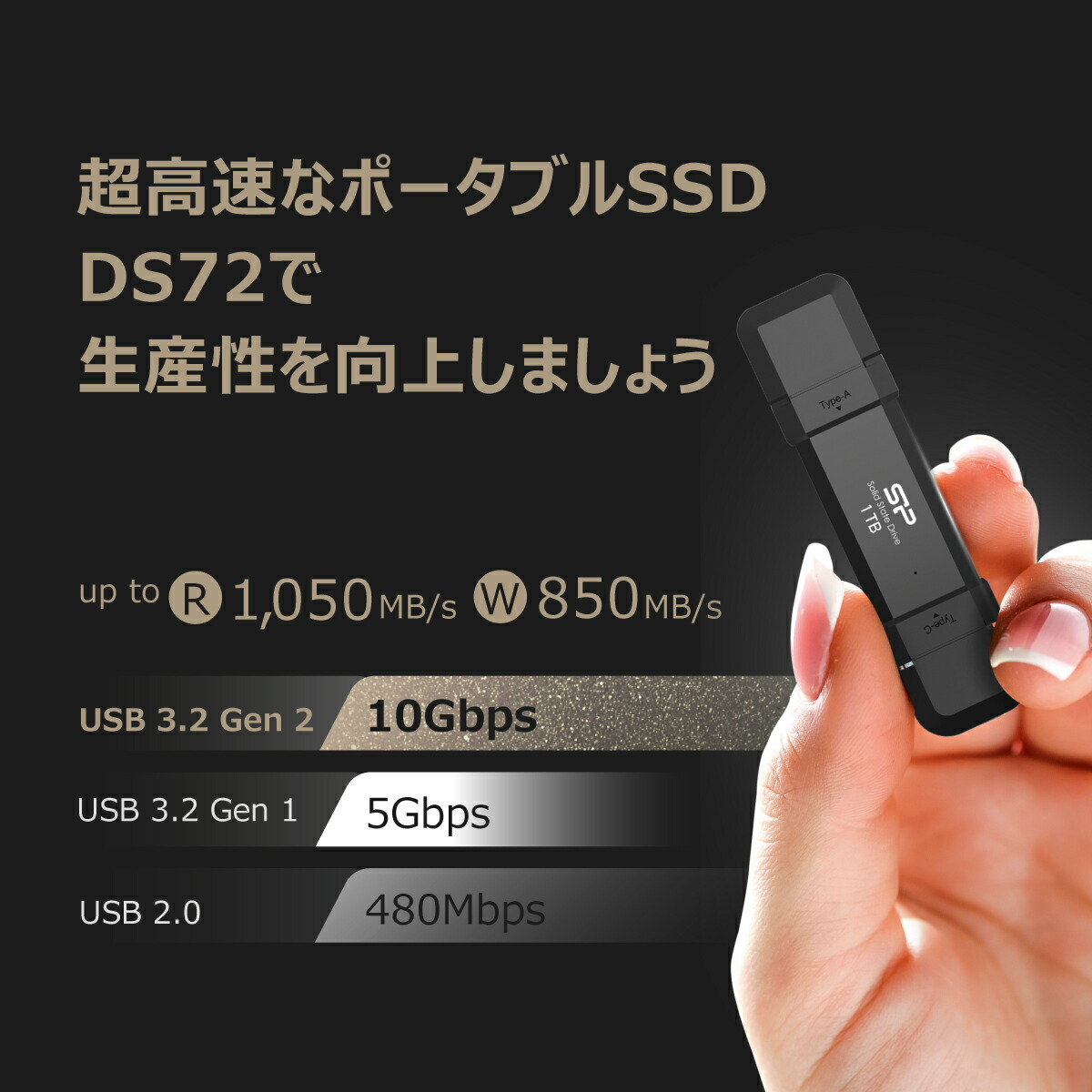楽天市場】シリコンパワー SSD 外付けssd 2TB Gen 2 DS72 Type-A to