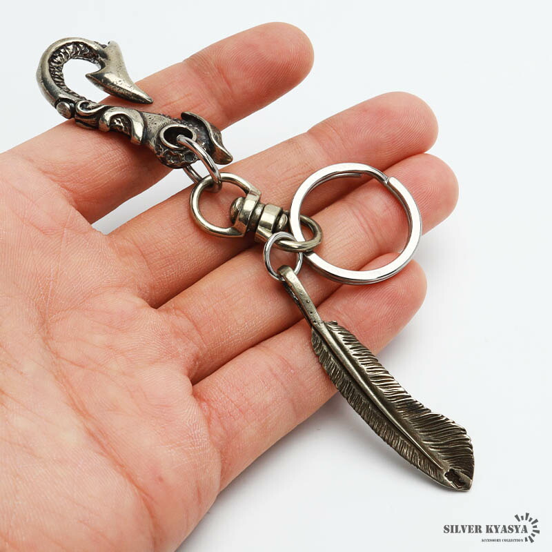 楽天市場】釣り針フック キーリング フェザー イーグル キーチェーン