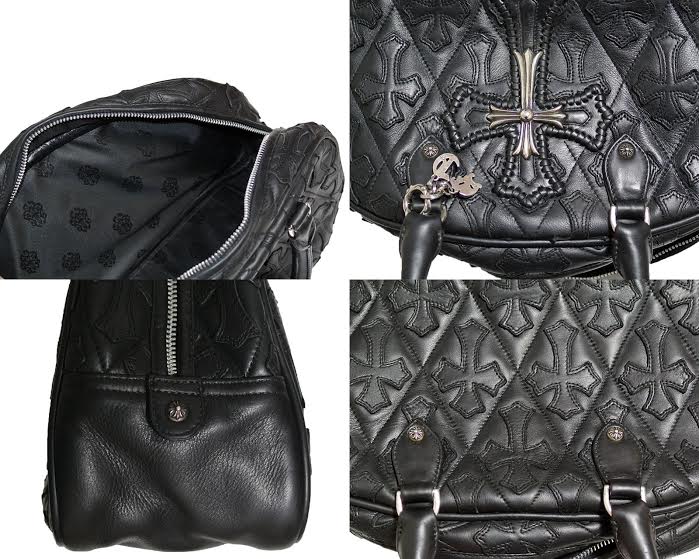 楽天市場】CHROME HEARTS SMALL GYM BAG BLACK LEATHER SILVER CROSS