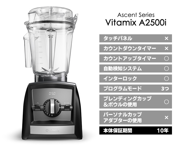 楽天市場】Vitamix A2500i 本体単品 2.0Lコンテナ 10年保証 （Ascent