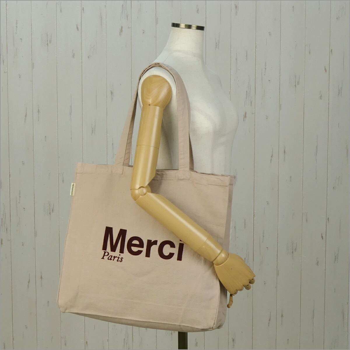 楽天市場】Merci メルシートートバッグ Cotton Tote Bag Grand ロゴ