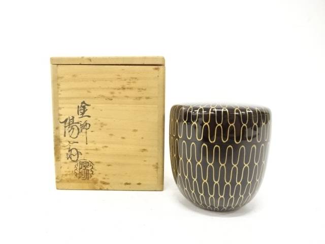 楽天市場】【茶道具】【送料無料】黒中棗鱗鶴蒔絵宮田宗景作（共箱