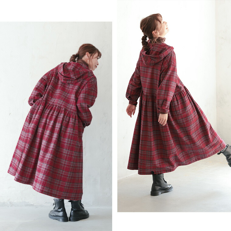 楽天市場】ブリードの森 赤ずきんなチェックワンピース M/L/LL/3L/4L