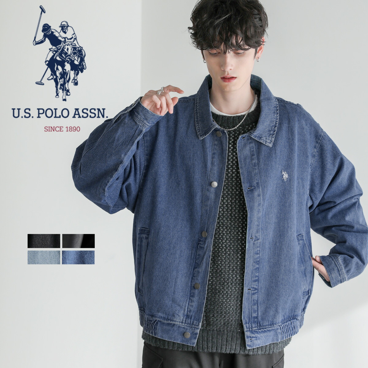 楽天市場】デニムジャケット メンズ ブルゾン デニム PUレザー