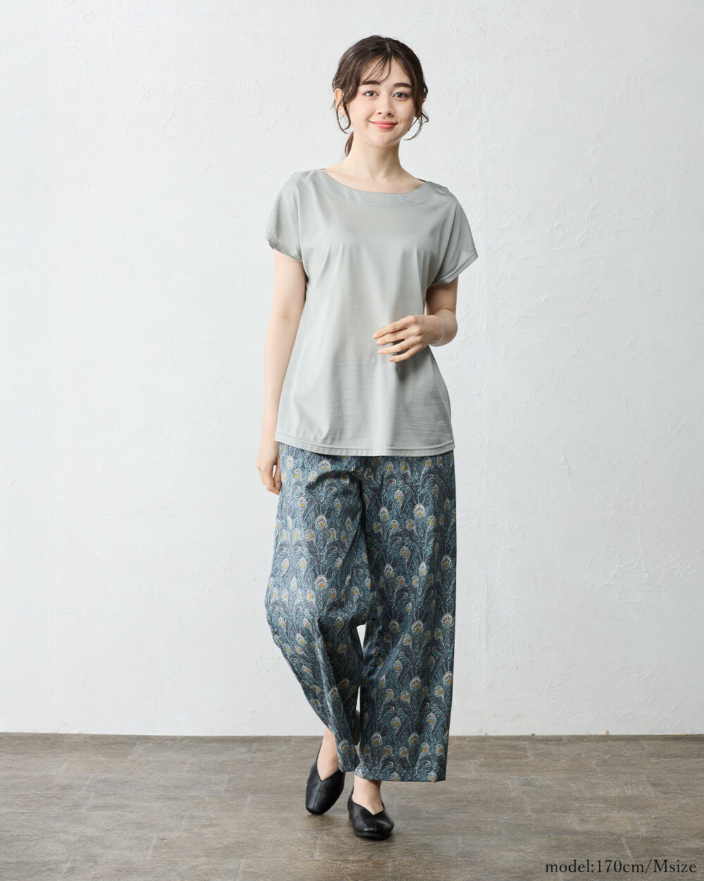 楽天市場】リバティ LIBERTY ワイドパンツ 日本製 花柄 フラワー 草花