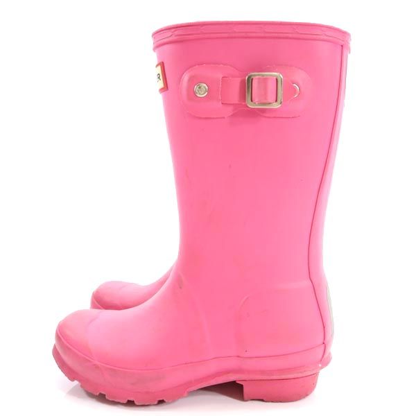 楽天市場】ハンター ロゴ キッズ レインブーツ UK12 ピンク HUNTER