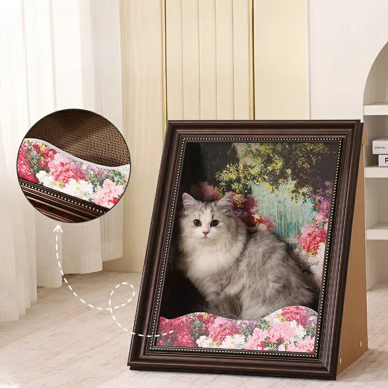 楽天市場】 【猫ベッド×爪とぎ】油絵風アートフレーム猫ハウス｜交換