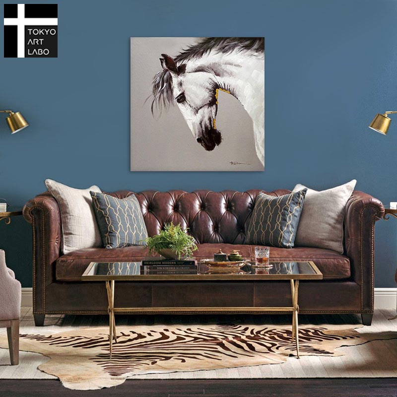 楽天市場】【楽天ランキング1位獲得】絵画 馬 ホワイトホース 白馬 馬