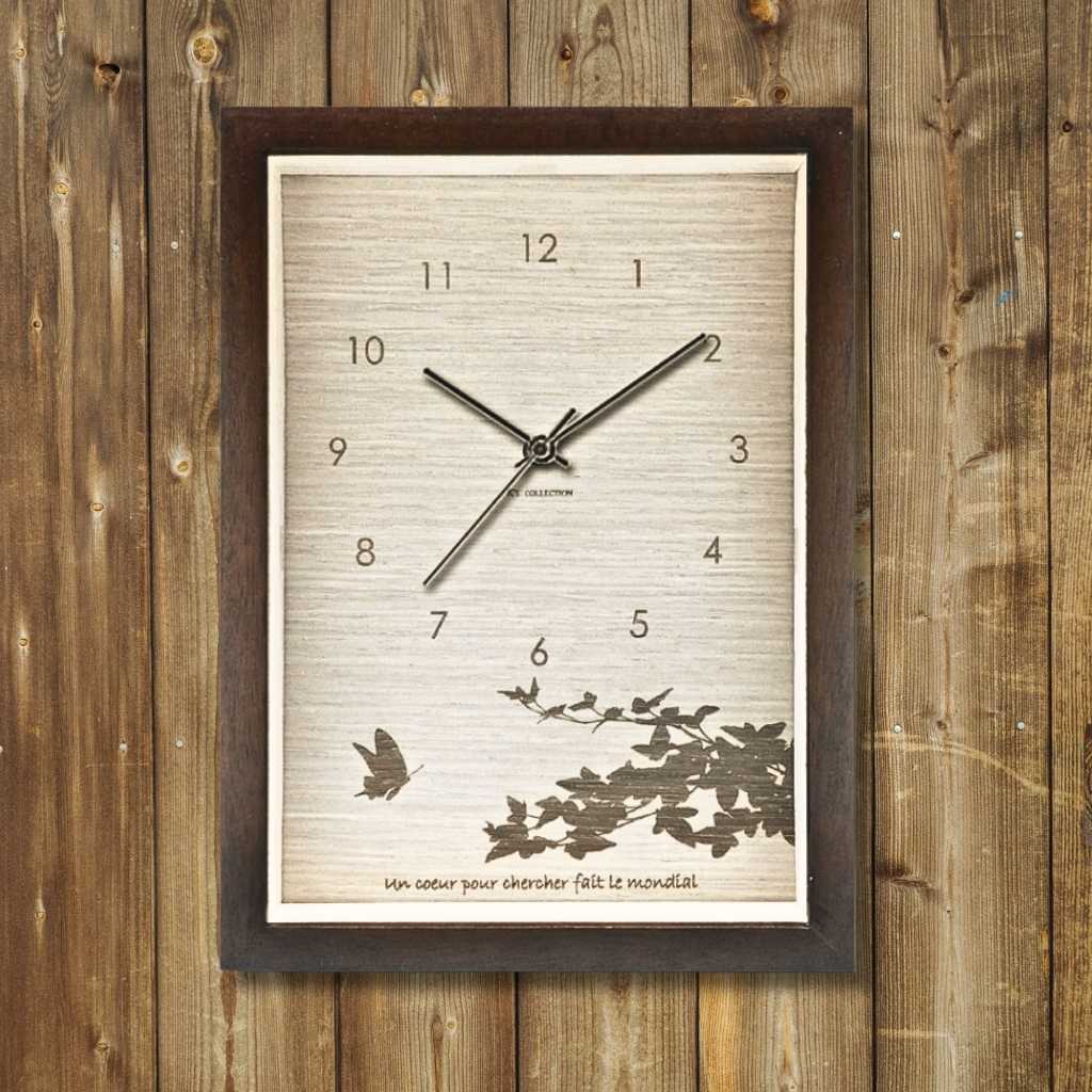 楽天市場】【2月25日 限定クーポン】掛け時計 花 蝶のレーザー彫刻 音