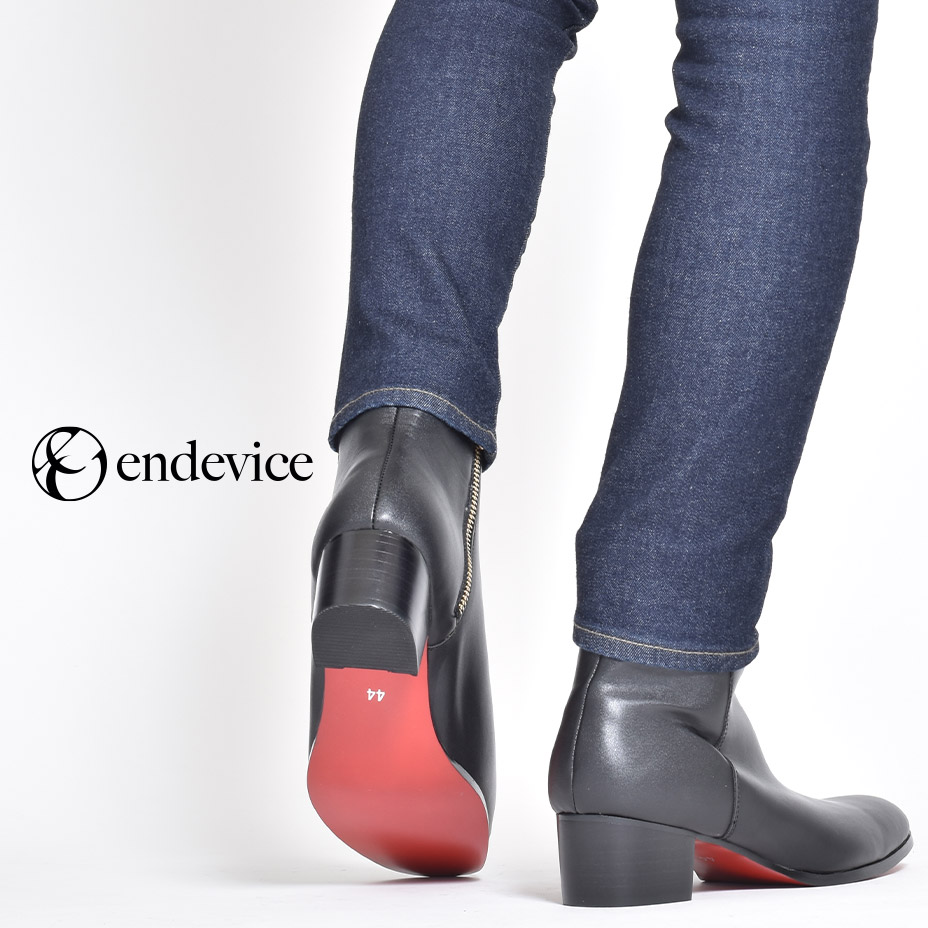 楽天市場】ブーツ メンズ ヒール5cm 革靴 身長アップ サイドジップ