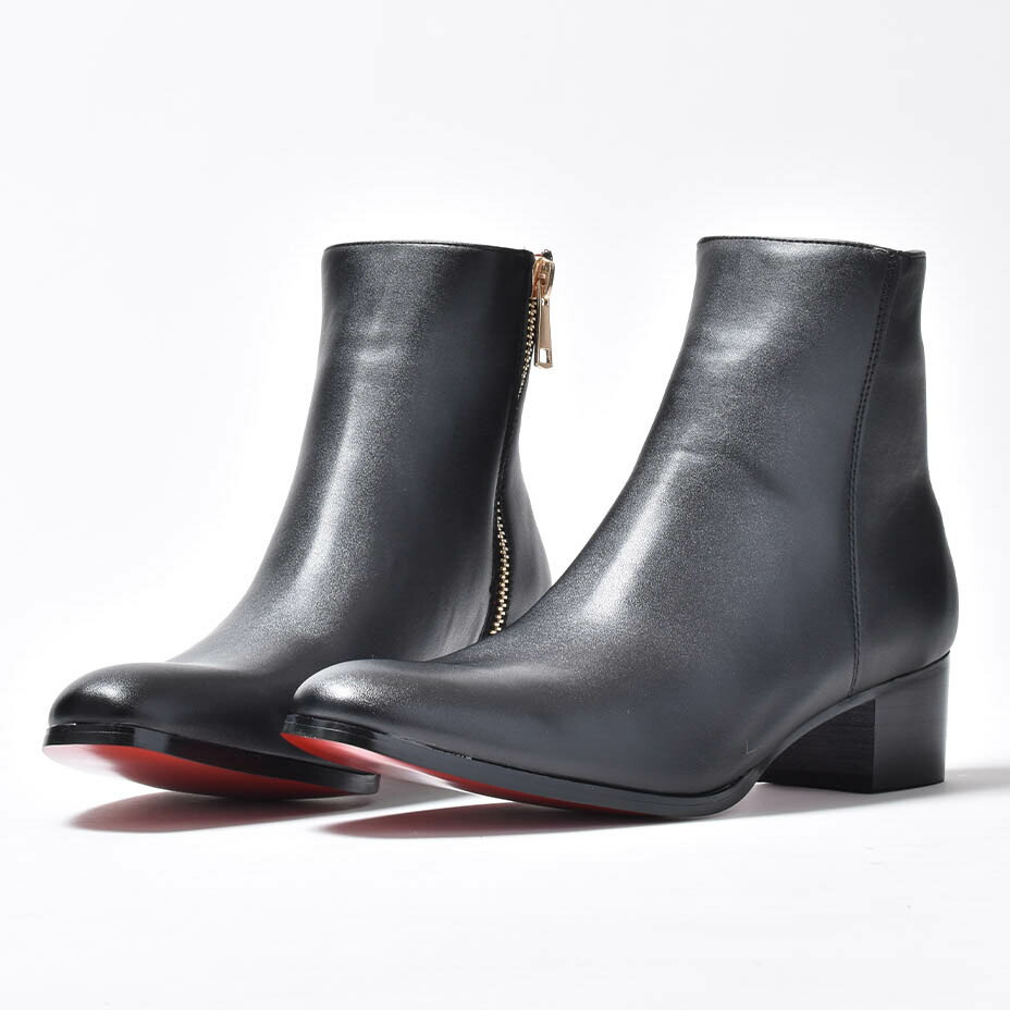 楽天市場】ブーツ メンズ ヒール5cm 革靴 身長アップ サイドジップ