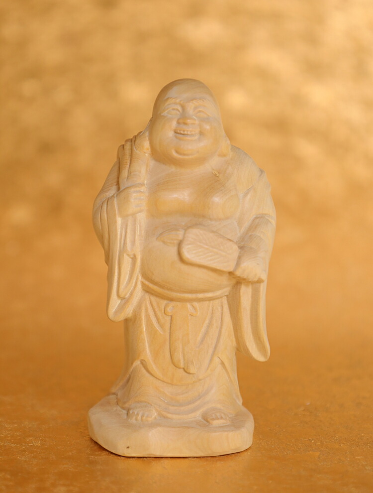 楽天市場】【総高10cm】布袋様 木彫り 置物 仕様：無垢 / 素材：柘植