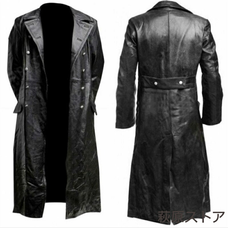 楽天市場】ロングコート メンズ ダブルコート レザーコート 膝ちょっと