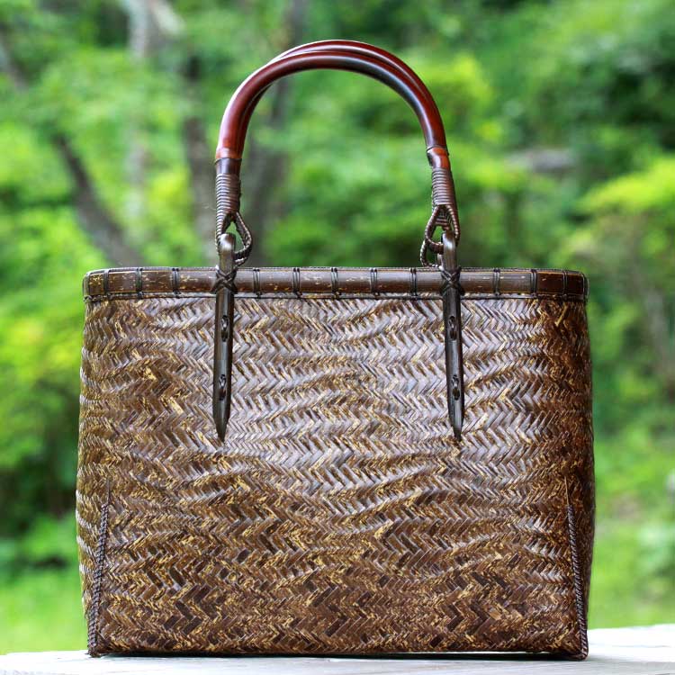 楽天市場】【受注生産 お届けまで約6ヶ月】虎竹波網代手提げ籠バック