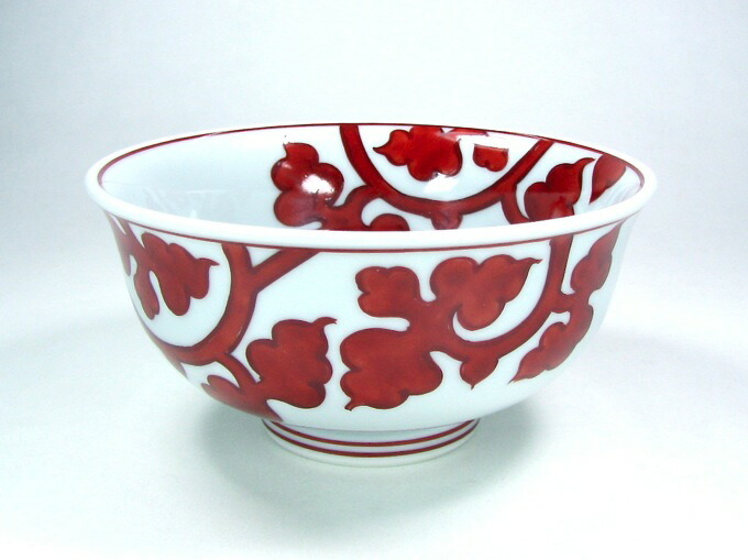楽天市場】【有田焼】【源右衛門窯】 赤絵唐草文飯碗 【源右衛門】【古