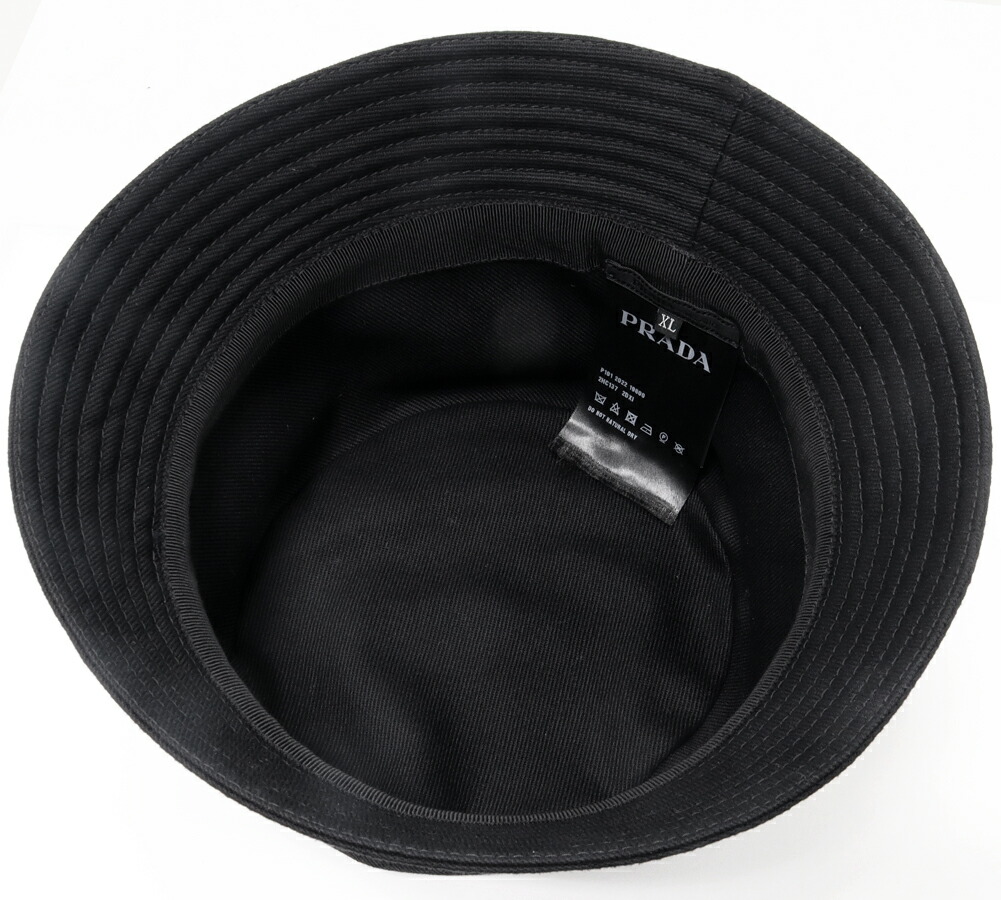 楽天市場】プラダ 帽子 バケットハット XL 綿100% 黒 2HC137 兼用