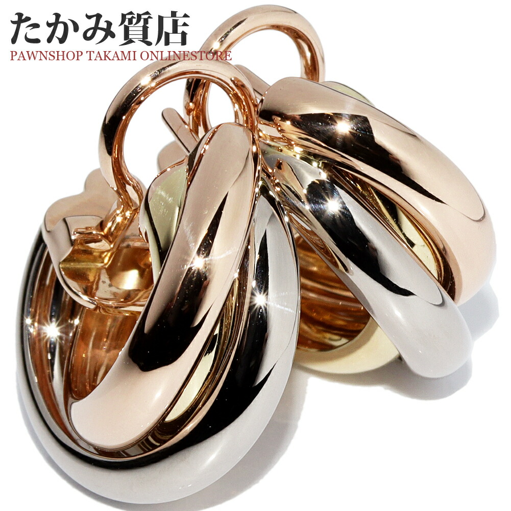 楽天市場】カルティエ ピアス K18YG K18WG K18PG トリニティピアス