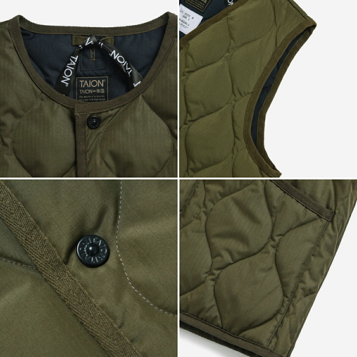 楽天市場】【公式】TAION (タイオン) ミリタリー クルーネックボタン