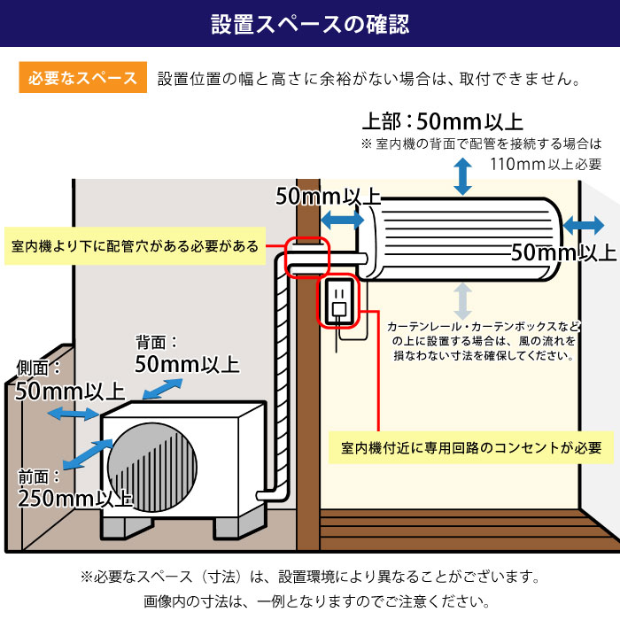 楽天市場 | たまたま 楽天市場店 - エアコン標準取り付け工事について