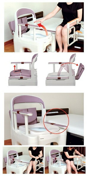 楽天市場】ポータブルトイレ 座楽 ラフィーネ（前後傾斜脚付き