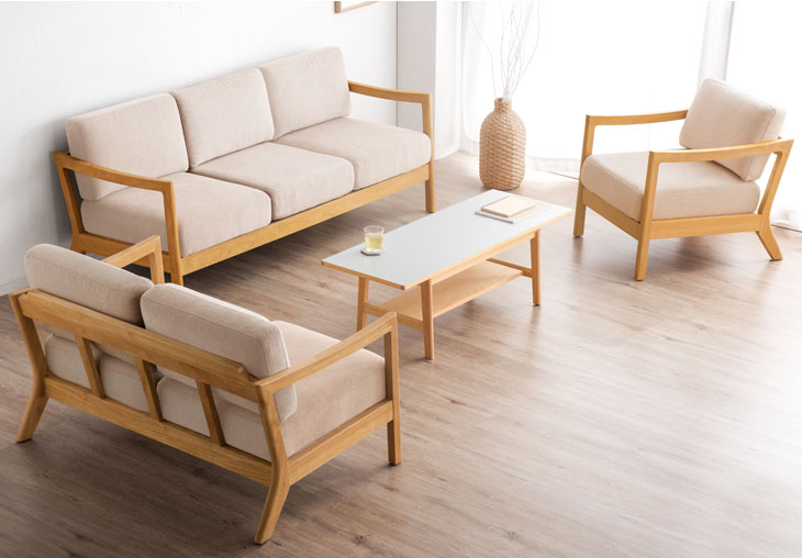楽天市場】ソファー 天然木フレーム 1P ファブリック 1人用 コンパクト