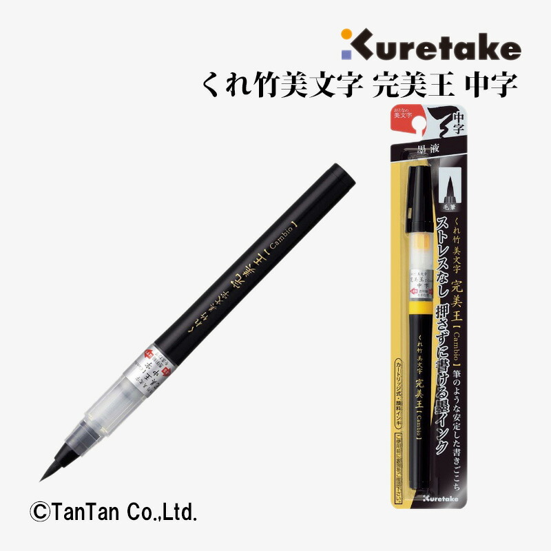 楽天市場】呉竹 筆ぺん 完美王 中字 墨液 カートリッジ式 XO50-10S【G